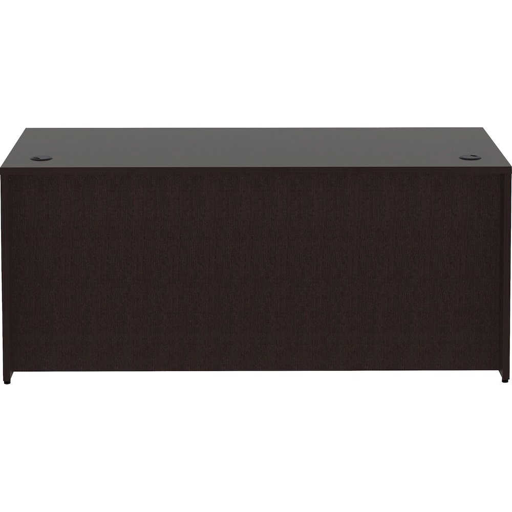 Lorell Essentials Series Rectangular Desk Shell - Rectangle - 29.5" Height x 66" Width x 30" Depth Desk Shell, 1" Thickness Top - Finish: Espresso - 1 Each. Picture 8