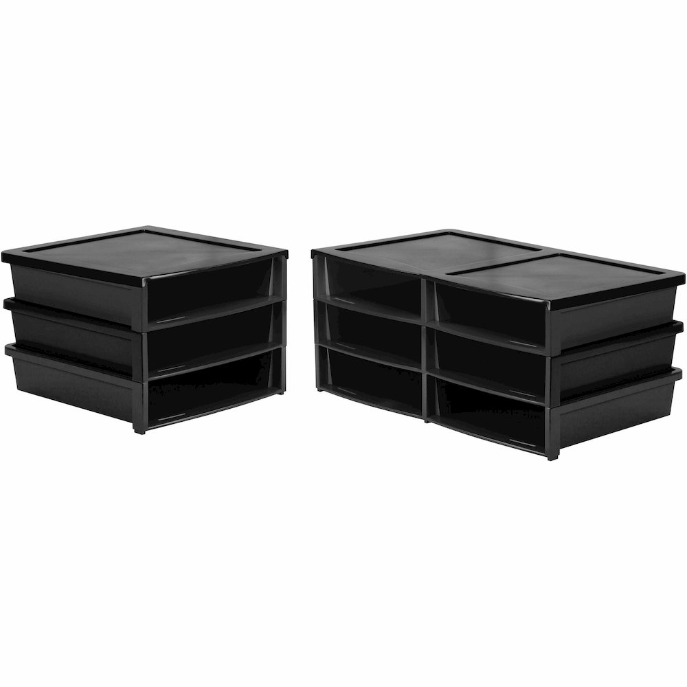 Storex Quick Stack 6-sorter Organizer - 500 x Sheet - 6 Compartment(s) - Compartment Size : 8.75" x 11.50" x 2" - 8.70" Height x 13.60" Width20.50" Length - Black - Plastic - 1 Each. Picture 11