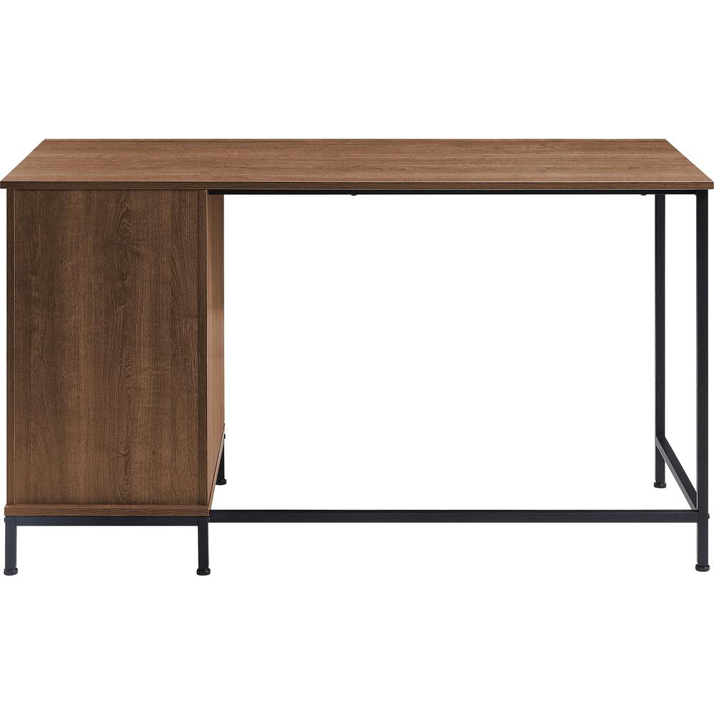 Lorell SOHO Desk with Side Drawers - 30" Height x 55" Width x 23.6" Depth - Total Drawer(s): 3 - Single Pedestal on Right Side - Finish: Walnut - 1 Each. Picture 7