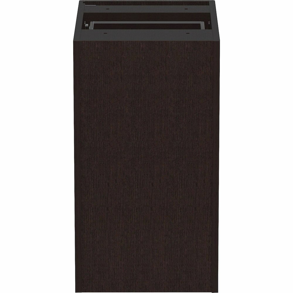 Lorell Essentials Series File/File Fixed File Cabinet - 28.3" Height x 16" Width x 22" Depth Pedestal - Finish: Espresso, Silver Brush - Durable, Laminated, Built-in Hangrail, File Drawer, Dual Wheel . Picture 11