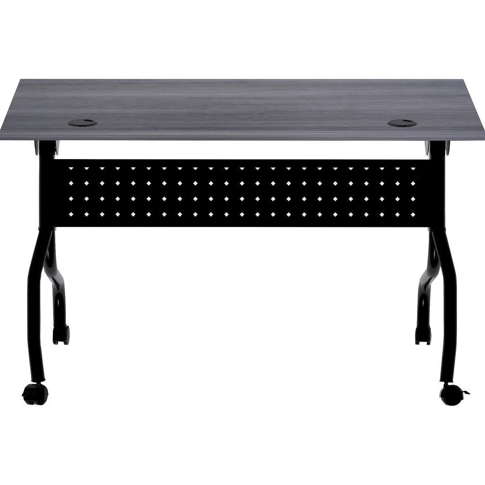 Lorell Flip Top Training Table - Charcoal Rectangle, Melamine Top - Black Four Leg Base - 4 Legs x 48" Table Top Width x 23.60" Table Top Depth - 29.50" Height - Melamine - 1 Each. Picture 8