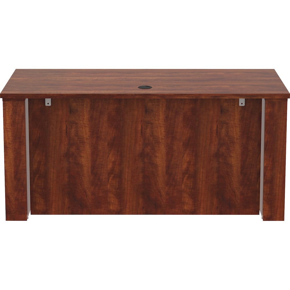Lorell Essentials Series Sit-to-Stand Desk Shell - 0.1" Thickness Top, 49" Height x 60" Width x 29" Depth - Finish: Cherry - Laminate Table Top - Durable, Adjustable Feet, Modesty Panel, Grommet, Cord. Picture 11