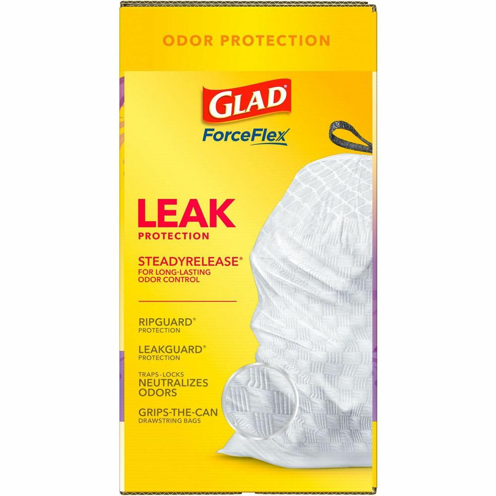 Glad ForceFlex Tall Kitchen Drawstring Trash Bags - Mediterranean Lavender with Febreze Freshness - 13 gal Capacity - 23.75" Width x 25.38" Length - 0.72 mil (18 Micron) Thickness - Drawstring Closure. Picture 8