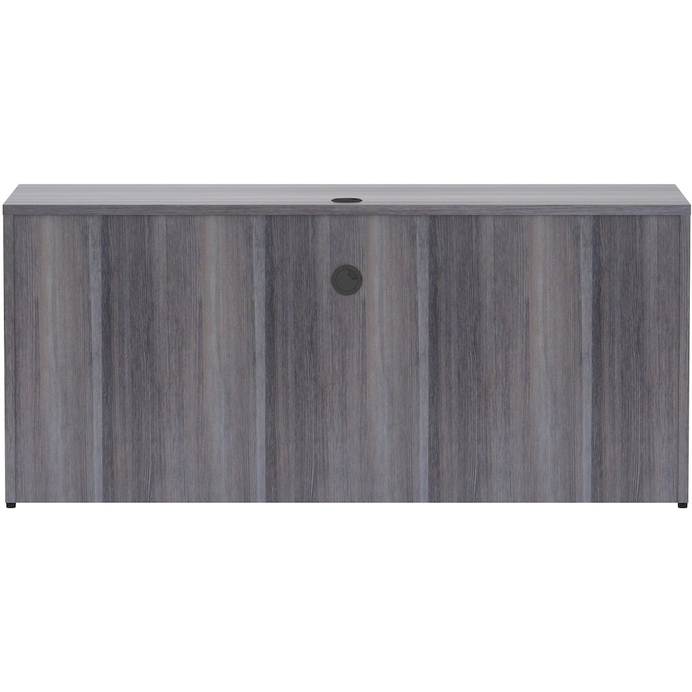 Lorell Essentials Series Credenza Shell - Rectangle - 29.5" Height x 66" Width x 24" Depth Credenza Shell, 1" Thickness Top - Finish: Weathered Charcoal Laminate, Silver Brush - 1 Each. Picture 9
