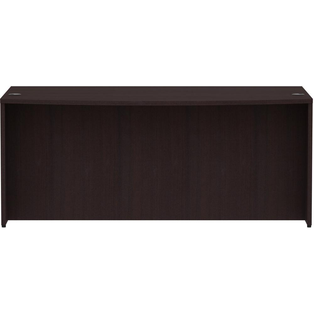 Lorell Essentials Series Bowfront Desk Shell - 29.5" Height x 72" Width x 41.4" Depth Desk Shell, 1" Thickness Top - Bow Front Edge - Finish: Espresso Laminate - 1 Each. Picture 4