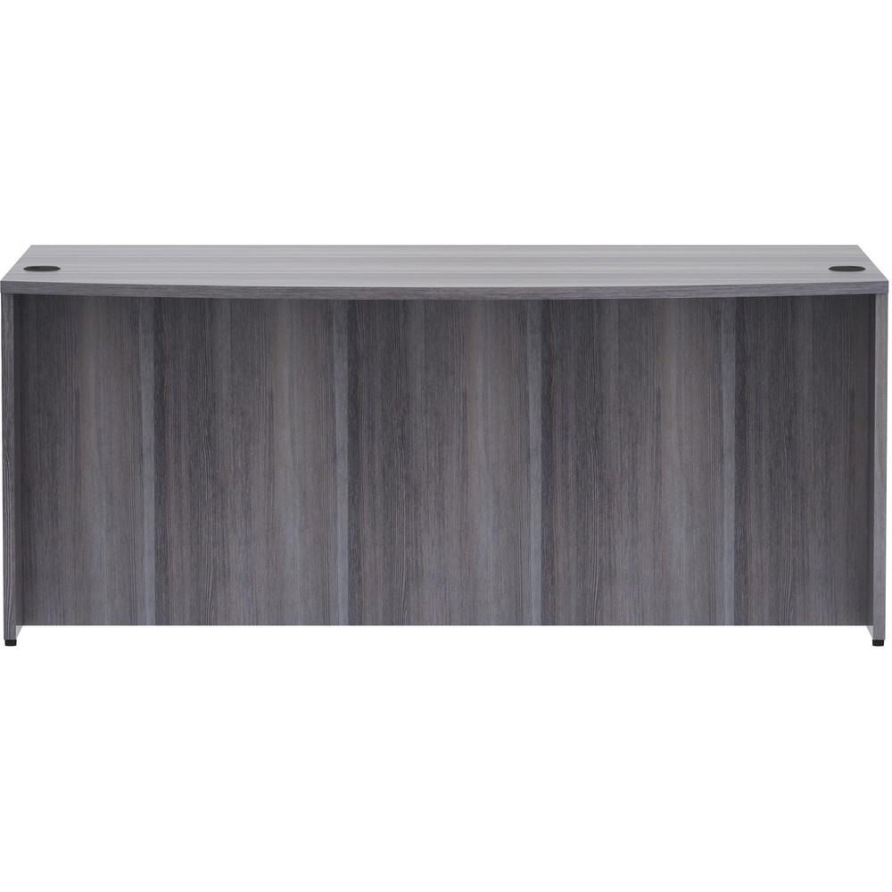Lorell Essentials Series Bowfront Desk Shell - 29.5" Height x 72" Width x 41.4" Depth Desk Shell, 1" Thickness Top - Bow Front Edge - Finish: Weathered Charcoal Laminate - 1 Each. Picture 4