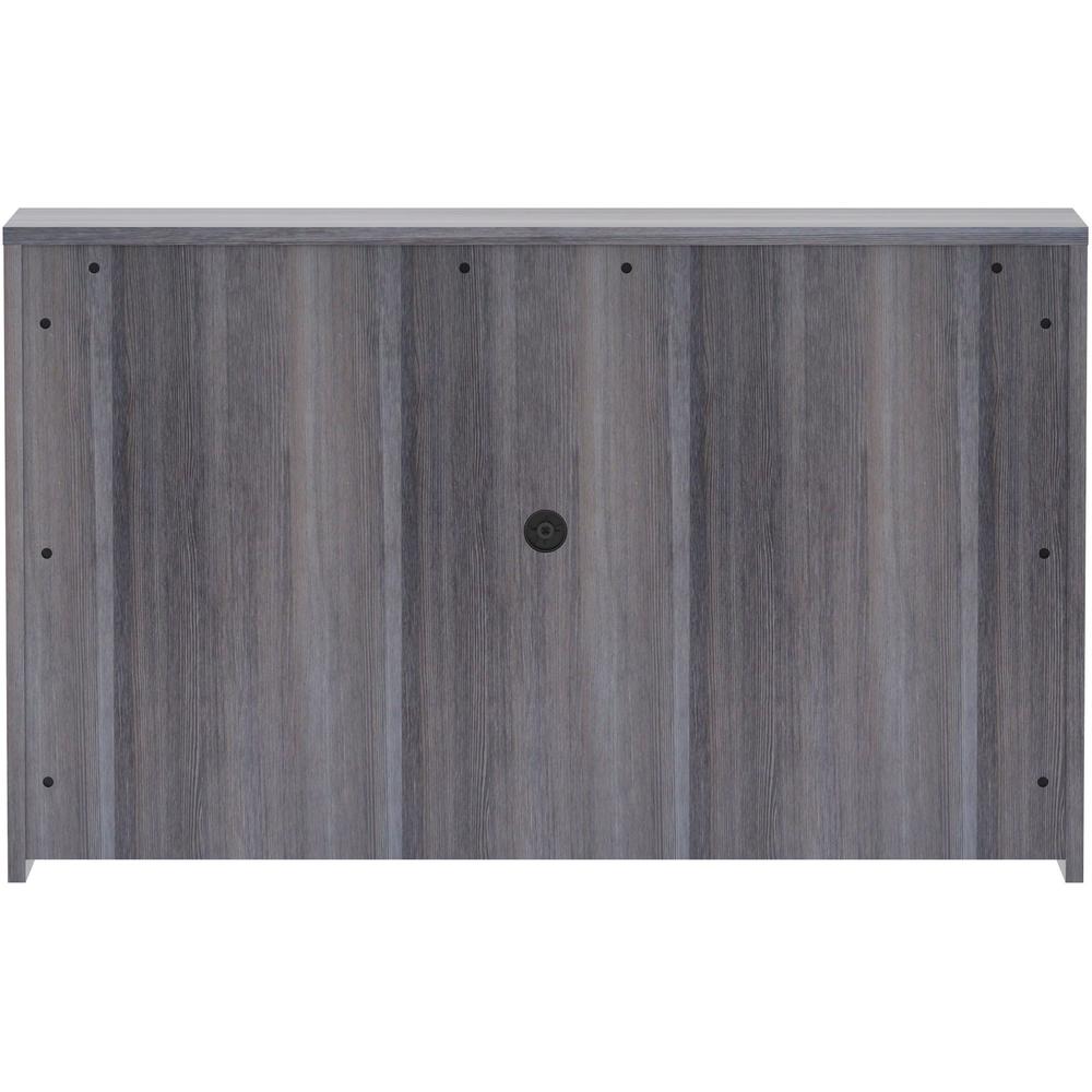 Lorell Essentials Series Stack-on Hutch with Doors - 36" Height x 60" Width x 15" Depth - 4 Door(s) - Finish: Weathered Charcoal Laminate - Cam Lock, Grommet, Cord Management, Durable - For Office - 1. Picture 4