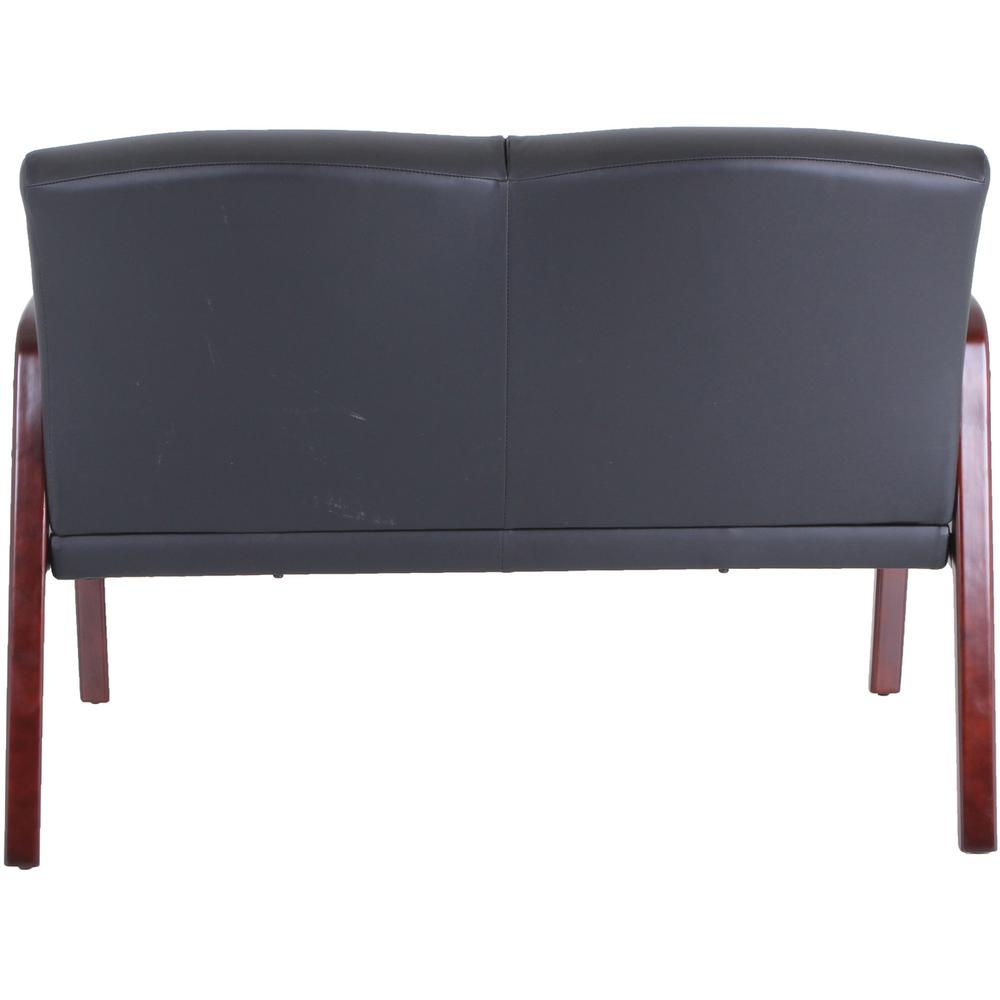 Lorell Upholstered Loveseat - Wood Frame - Black Mahogany - Bonded Leather - Armrest - 1 Each. Picture 7