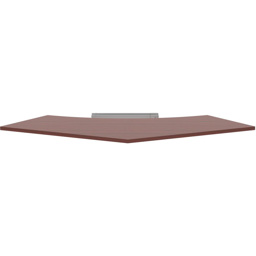 Lorell Relevance Series Curve Worksurface for 120 Workstations - Mahogany Rectangle Top - Contemporary Style - 47.25" Table Top Length x 34.13" Table Top Width x 1" Table Top ThicknessAssembly Require. Picture 7