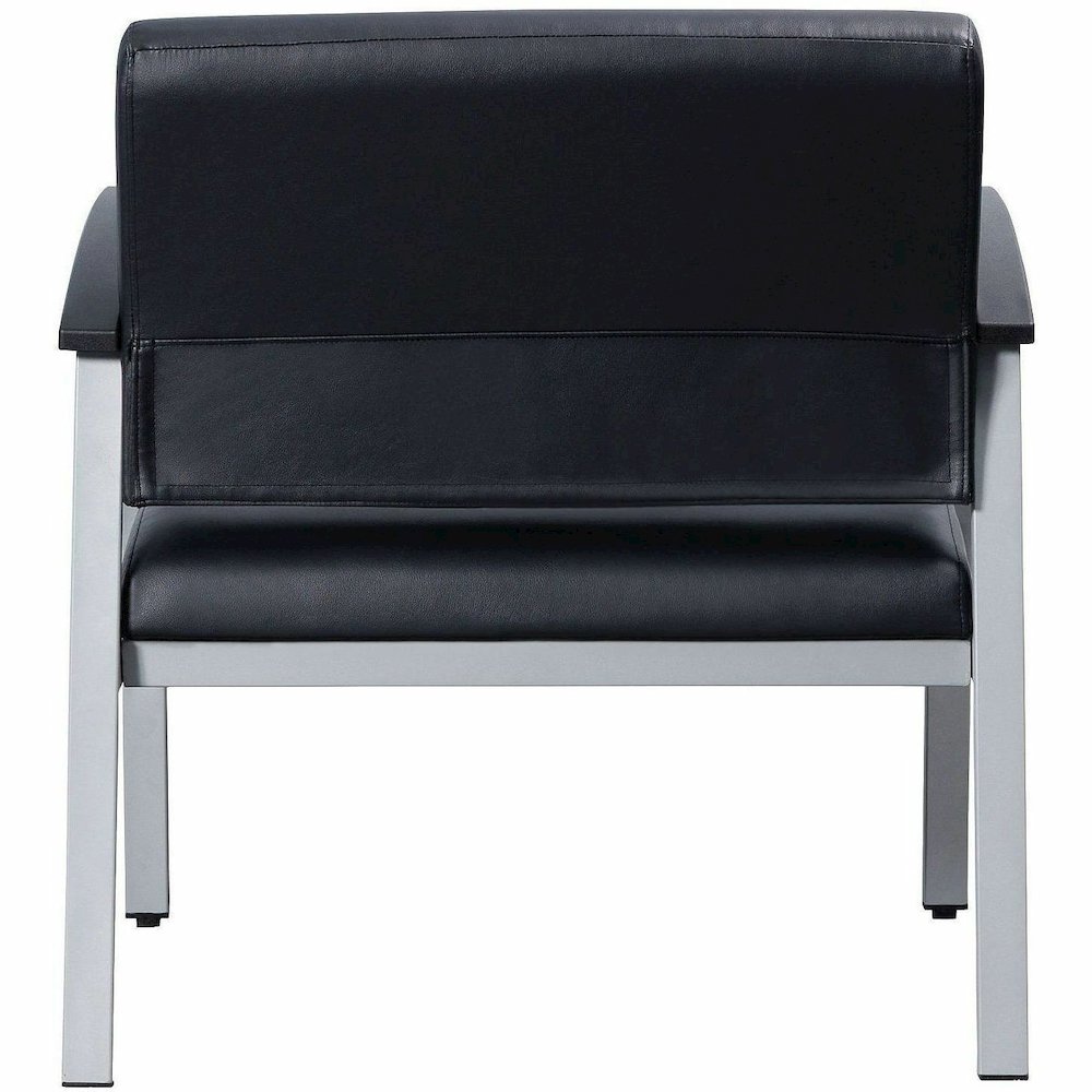 Lorell Healthcare Reception Big & Tall Antimicrobial Guest Chair - Vinyl Seat Material - Vinyl Back Material - Powder Coated Silver Frame Color - Steel Frame Material - Four-legged Base - Black, Silve. Picture 12