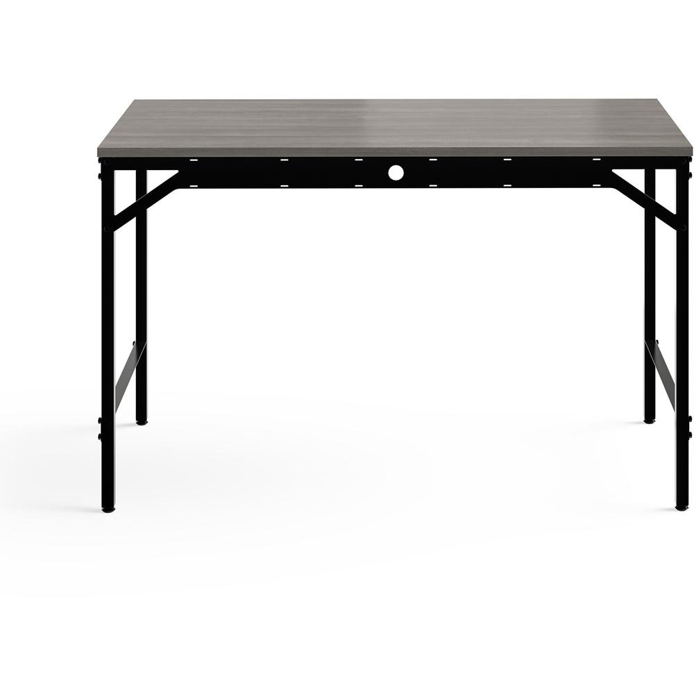Safco Simple Study Desk - Neowalnut Rectangle, Laminated Top - Black Powder Coat Four Leg Base - 4 Legs x 45.50" Table Top Width x 23.50" Table Top Depth x 0.75" Table Top Thickness - 29.50" Height - . Picture 3