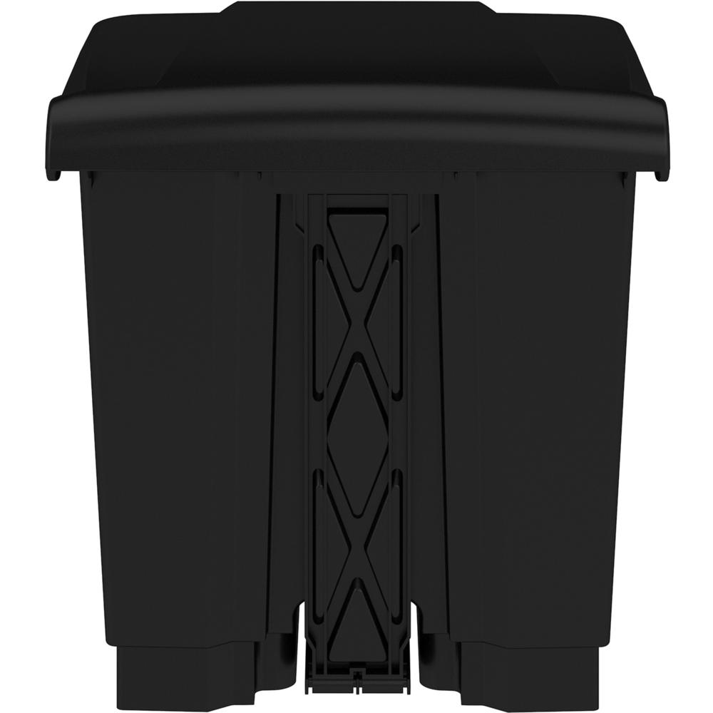 Safco Plastic Step-on Waste Receptacle - 8 gal Capacity - Easy to Clean, Foot Pedal, Lightweight - 17.3" Height x 16" Width x 16" Depth - Plastic - Black - 1 Carton. Picture 4