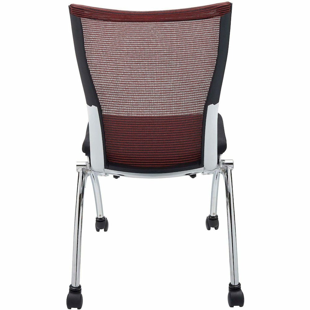 Safco Valore High Back Training Chair - Black Seat Color - Foam Seat Material - Red Back Color - Steel, Chrome Frame Material - High Back - Four-legged Base - 2 / Carton. Picture 7