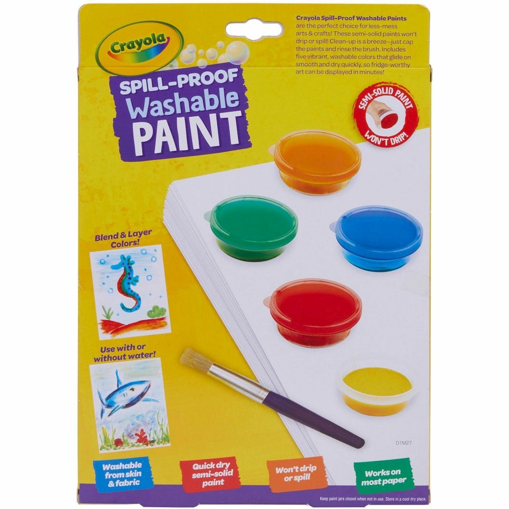 Crayola Spill Proof Washable Paint Set - 5 Color(s) - Washable - 1 Kit. Picture 11