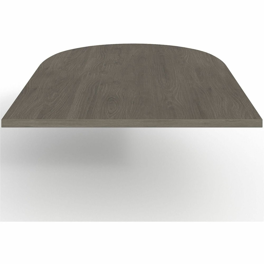 Lorell Prominence 2.0 Half-Racetrack Conference Tabletop - Half Racetrack - 72" Width x 48" Depth x 1.5" Thickness - Band Edge - Material: Particleboard - Finish: Laminate, Gray Elm - Grommet, Cable M. Picture 10