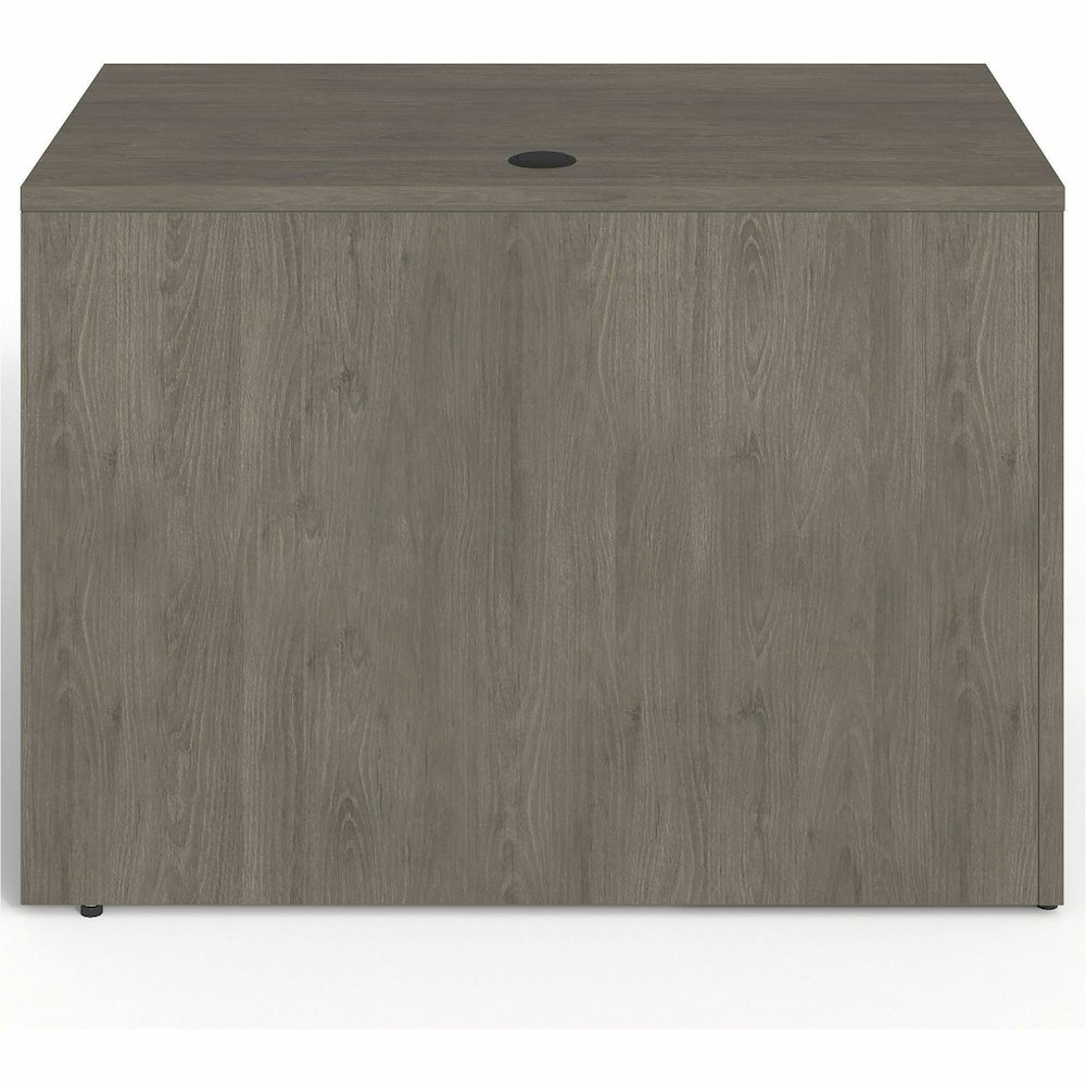 Lorell Prominence 2.0 Left Return - Rectangle - 29" Height x 42" Width x 24" Depth, 1" Thickness Top - Total Drawer(s): 2 - Band Edge - Material: Particleboard - Finish: Gray Elm, Thermofused Melamine. Picture 10