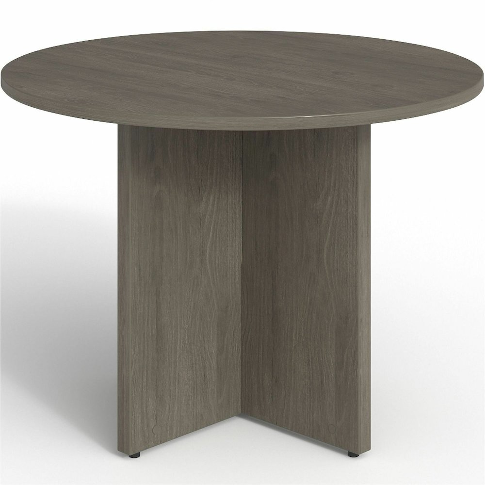 Lorell Prominence 2.0 Round Laminate Conference Table - Round - 29" Height42" Diameter, 1" Thickness Top - Material: Particleboard - Finish: Gray - Durable, Laminated, Mar Resistant, Burn Resistant, I. Picture 10