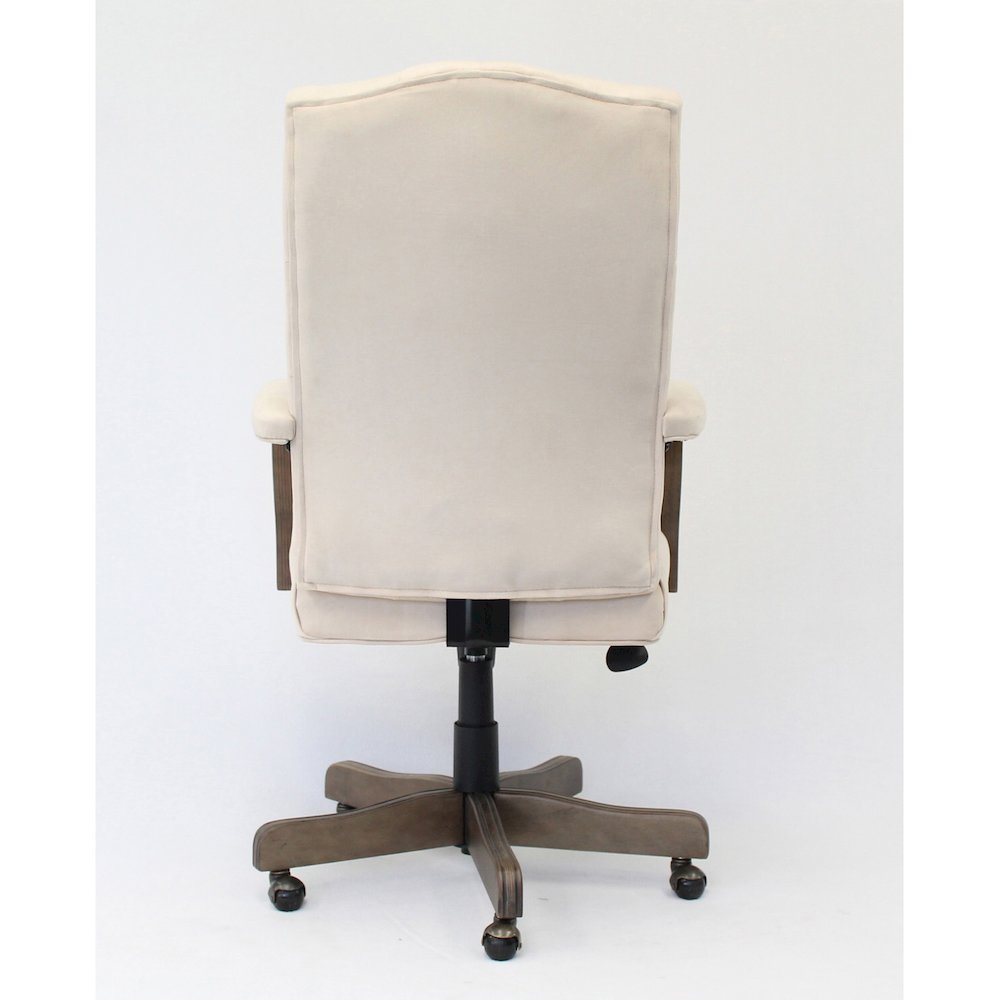 Boss Executive Commercial Linen Chair - Champagne Seat Color - Velvet, Linen Seat Material - Champagne Back Color - Velvet, Linen Back Material - Driftwood Frame Color - Mid Back - 5-star Base - Armre. Picture 7