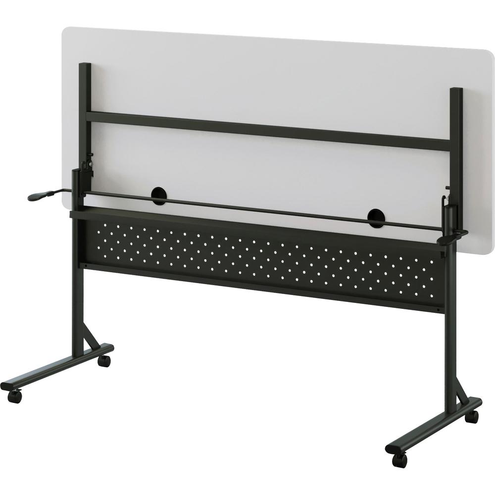 Lorell Shift 2.0 Flip and Nesting Mobile Table - Laminated Rectangle Top - 198 lb Capacity - 60" Table Top Length x 24" Table Top Width x 1" Table Top Thickness - 29.50" Height - Assembly Required - G. Picture 9