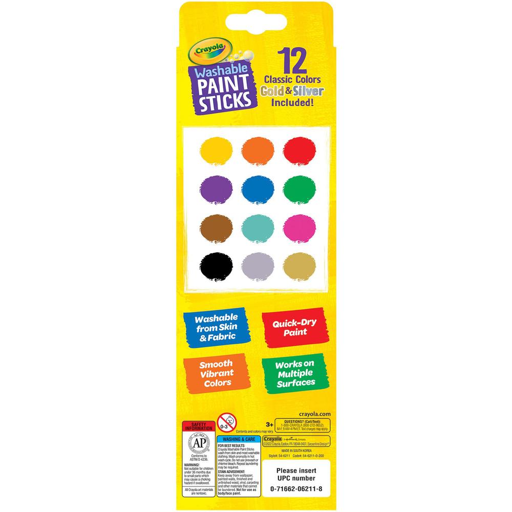 Crayola Project Quick-Dry Paint Sticks - Stick - 1 Pack - Multicolor Crayola Project Quick-Dry Paint Sticks - Stick - 1 Pack - Multicolor