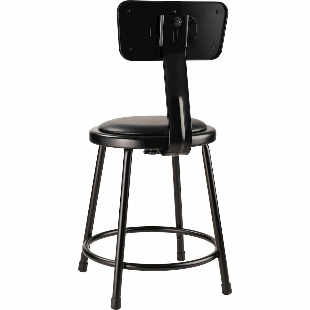 National Public Seating 6400 Series Heavy-Duty Padded Stools - Black Seat Color - Vinyl, Medium Density Fiber (MDF) Seat Material - Black Frame Color - Steel Frame Material - Four-legged Base - Black . Picture 7