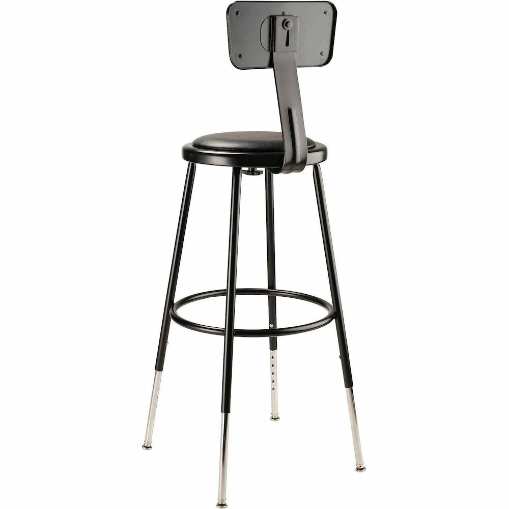 National Public Seating 6400 Series Heavy-Duty Padded Stools - Black Seat Color - Vinyl, Medium Density Fiber (MDF) Seat Material - Black Frame Color - Steel Frame Material - Four-legged Base - Black . Picture 6