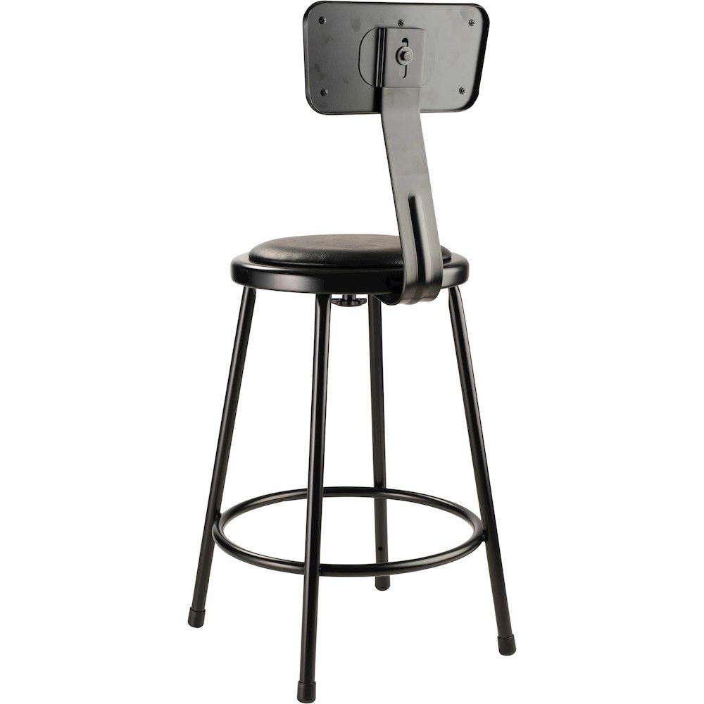 National Public Seating 6400 Series Heavy-Duty Padded Stools - Black Seat Color - Vinyl, Medium Density Fiber (MDF) Seat Material - Black Frame Color - Steel Frame Material - Four-legged Base - Black . Picture 10
