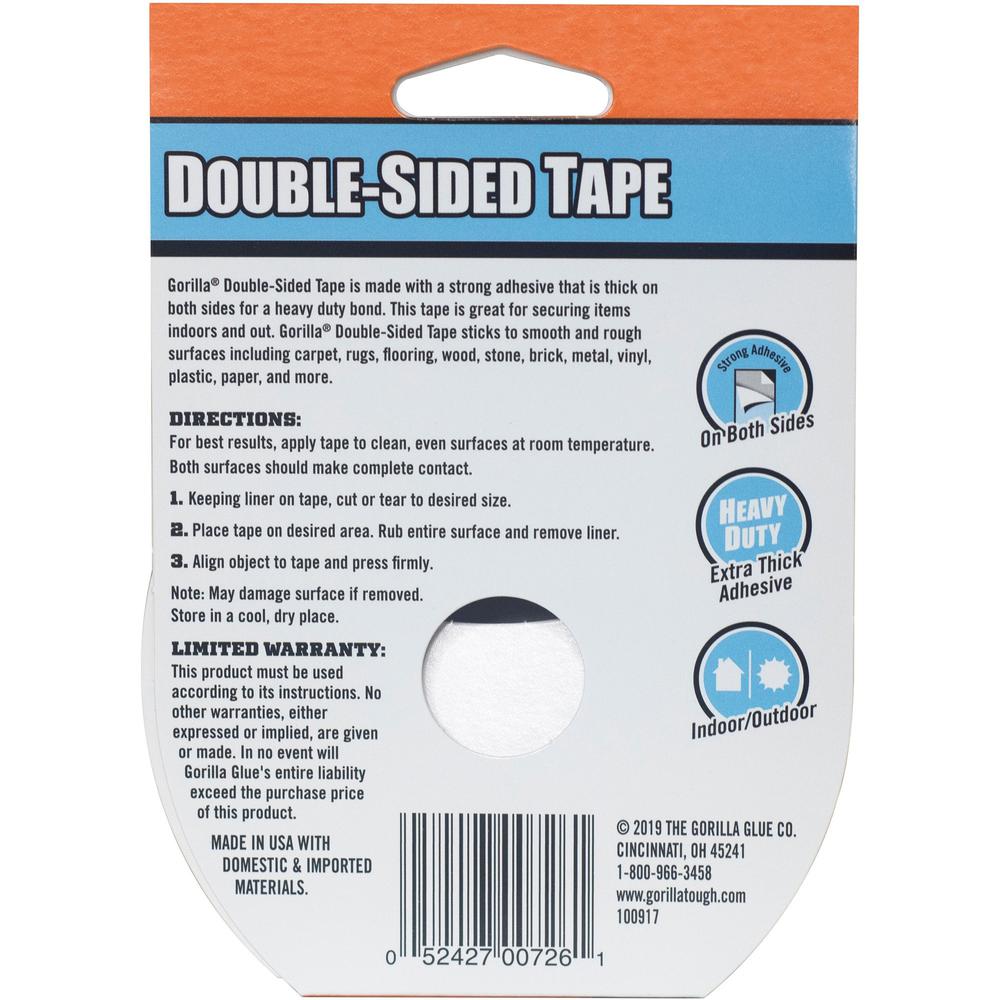 Gorilla Double-Sided Tape - 24 ft Length x 1.40" Width - Gray - 1 Roll. Picture 2