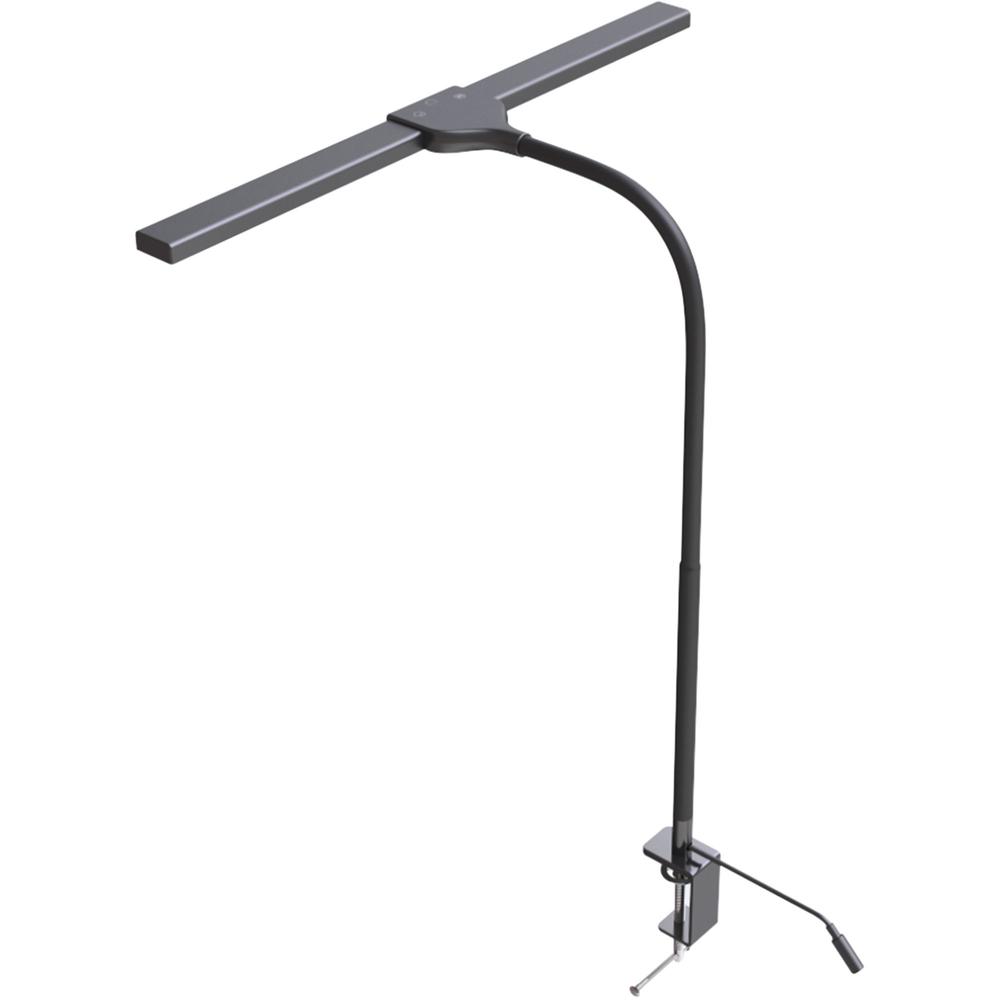Data Accessories Company Clamp-On LED Desk Lamp - 20" Height x 18" Width - LED Bulb - Flexible Neck, Gooseneck, Dimmable, Color Changing Mode, Durable - Metal - Desk Mountable, Table Top - Black - for. Picture 2