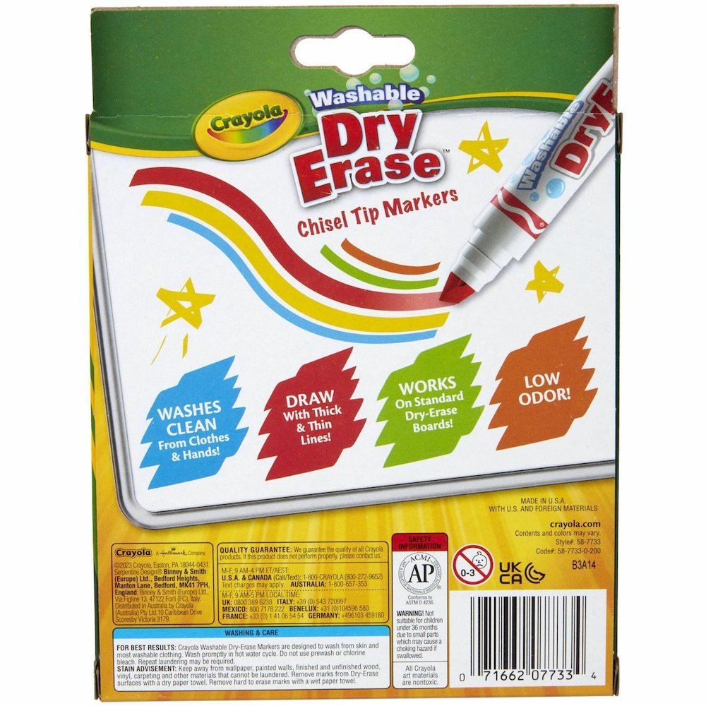 Crayola Washable Dura-Wedge Tip Dry-Erase Markers - Erasable - Washable - 10 / Pack. Picture 10