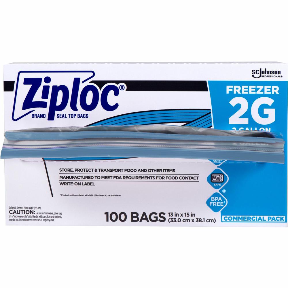 Ziploc&reg; Grip n' Seal Freezer Bags - 2 gal Capacity - 13" Width x 15" Length - Blue - Plastic - 1Carton - Food, Meat, Poultry, Fish. Picture 7