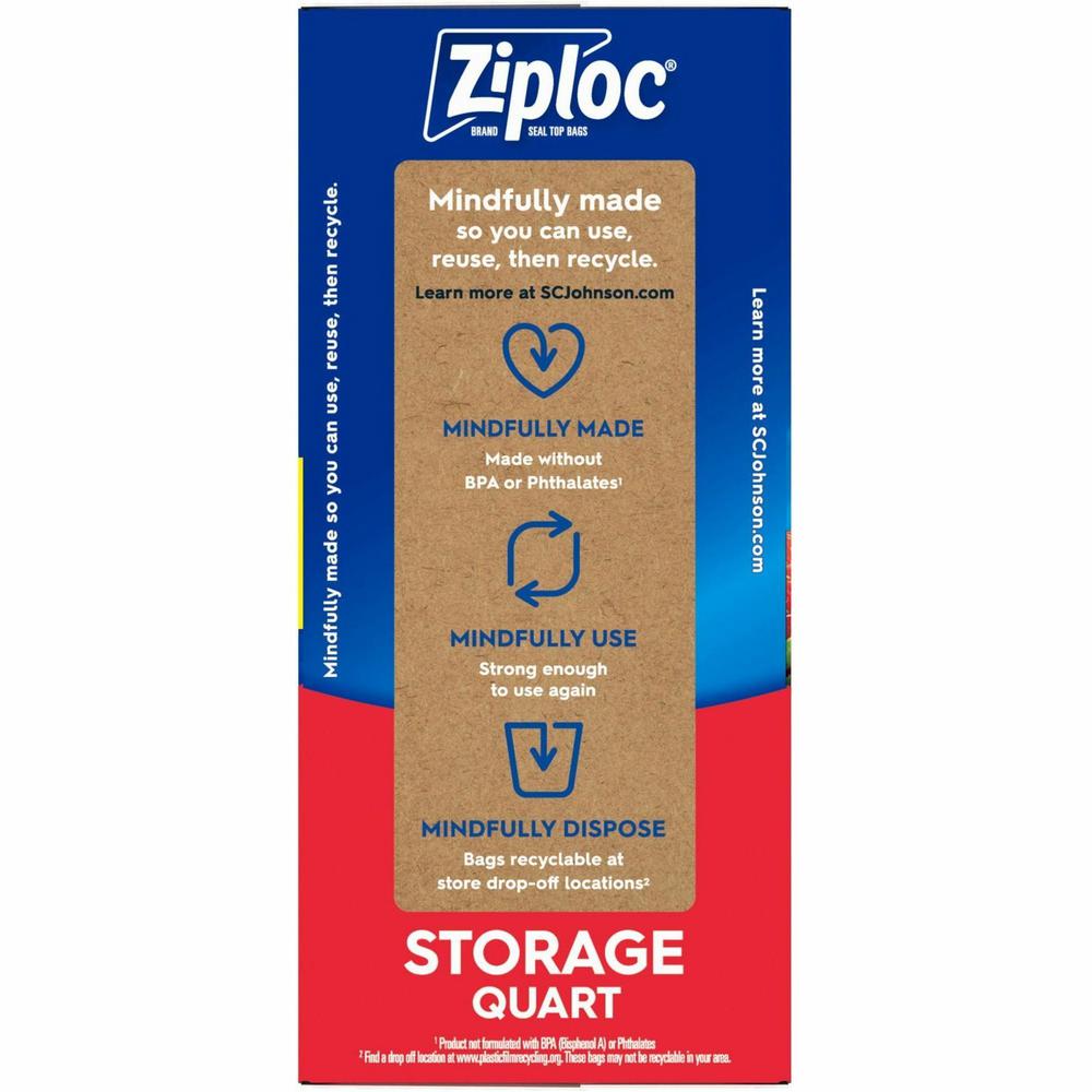 Ziploc&reg; Stand-Up Storage Bags - Blue - Kitchen - 80/Box - 9 / Carton. Picture 8