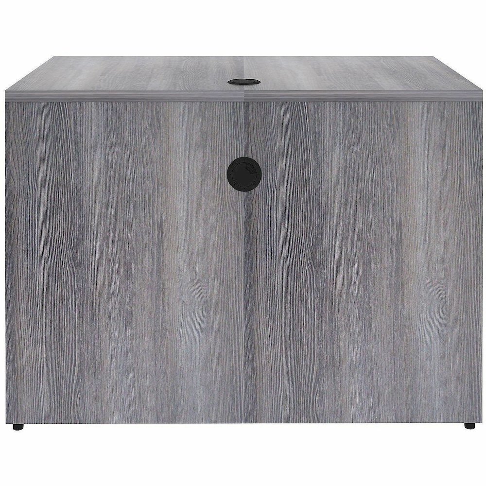 Lorell Weathered Charcoal Laminate Desking - 29.5" Height x 42" Width x 24" Depth, 1" Thickness Top - Finish: Weathered Charcoal - Weathered Charcoal, Laminate Table Top - Laminated, Cam Lock, Durable. Picture 10