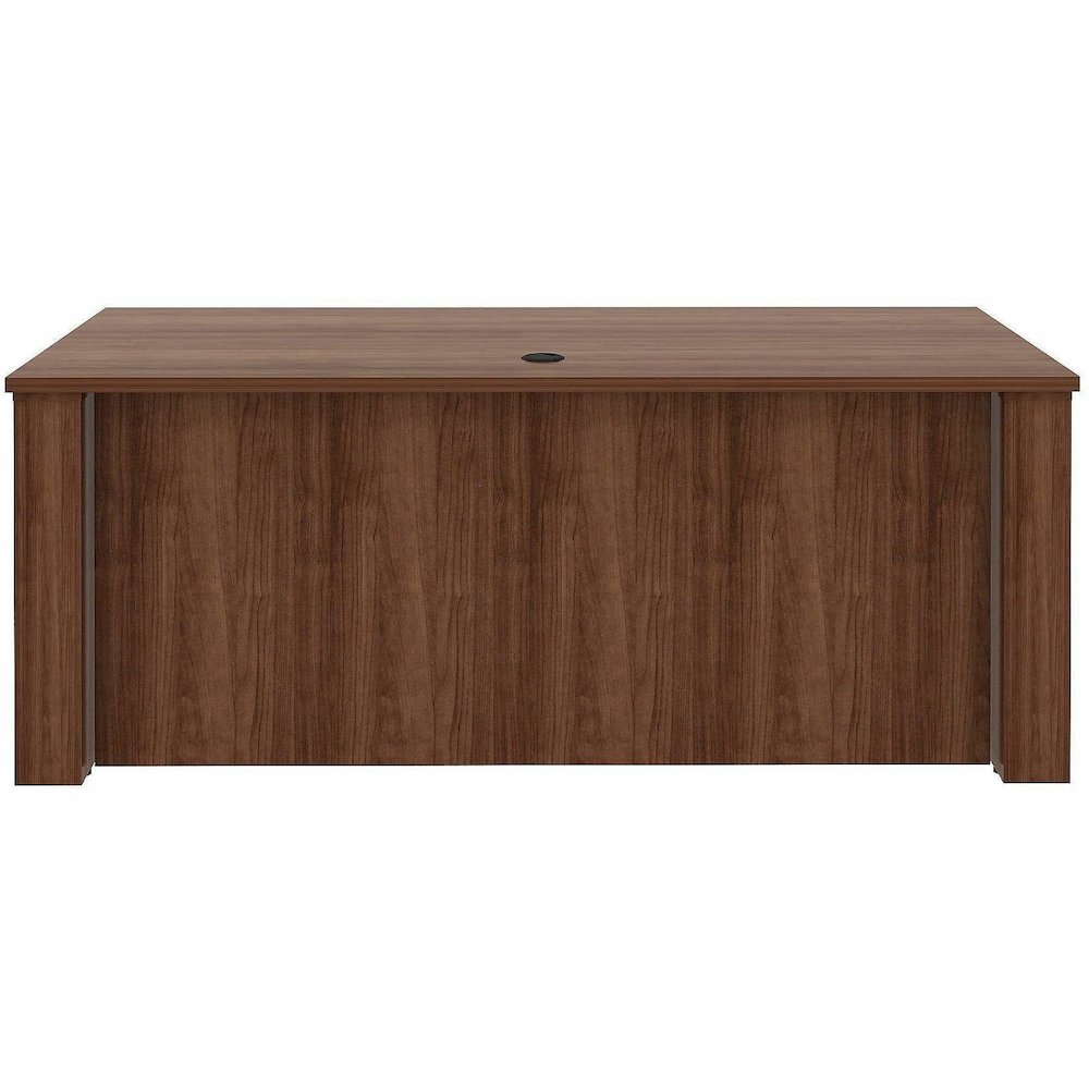 Lorell Essentials 72" Sit-to-Stand Desk Shell - 49" Height x 72" Width x 29" Depth, 1" Thickness Top - Finish: Walnut, Laminate - Walnut, Laminate Table Top - Laminated, Cam Lock, Durable, Grommet, Co. Picture 11