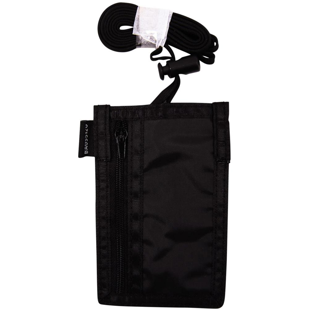 SICURIX Carrying Case (Pouch) for Business Card - Vertical - Nylon - 3" Height x 4" Width - Black. Picture 2