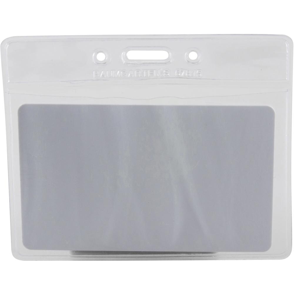 SICURIX ID Badge Holder - Horizontal - 4" x 3" x - Vinyl - 50 / Pack - Clear. Picture 5