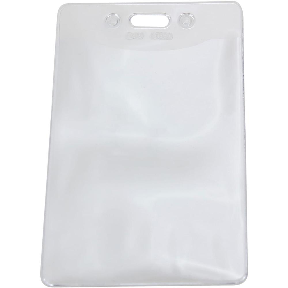 SICURIX Vertical ID Badge Holder - 3.9" x 3.6" x - Vinyl - 50 / Pack - Clear. Picture 4