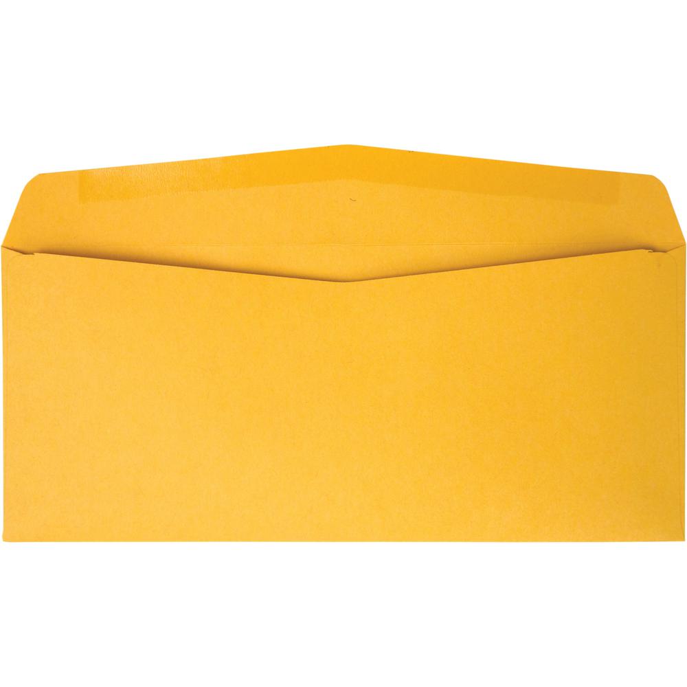 Quality Park No. 10 Kraft Envelopes with Diagonal Seams - Business - #10 - 4 1/8" Width x 9 1/2" Length - 28 lb - Gummed - Kraft - Kraft - 500 / Box. Picture 6