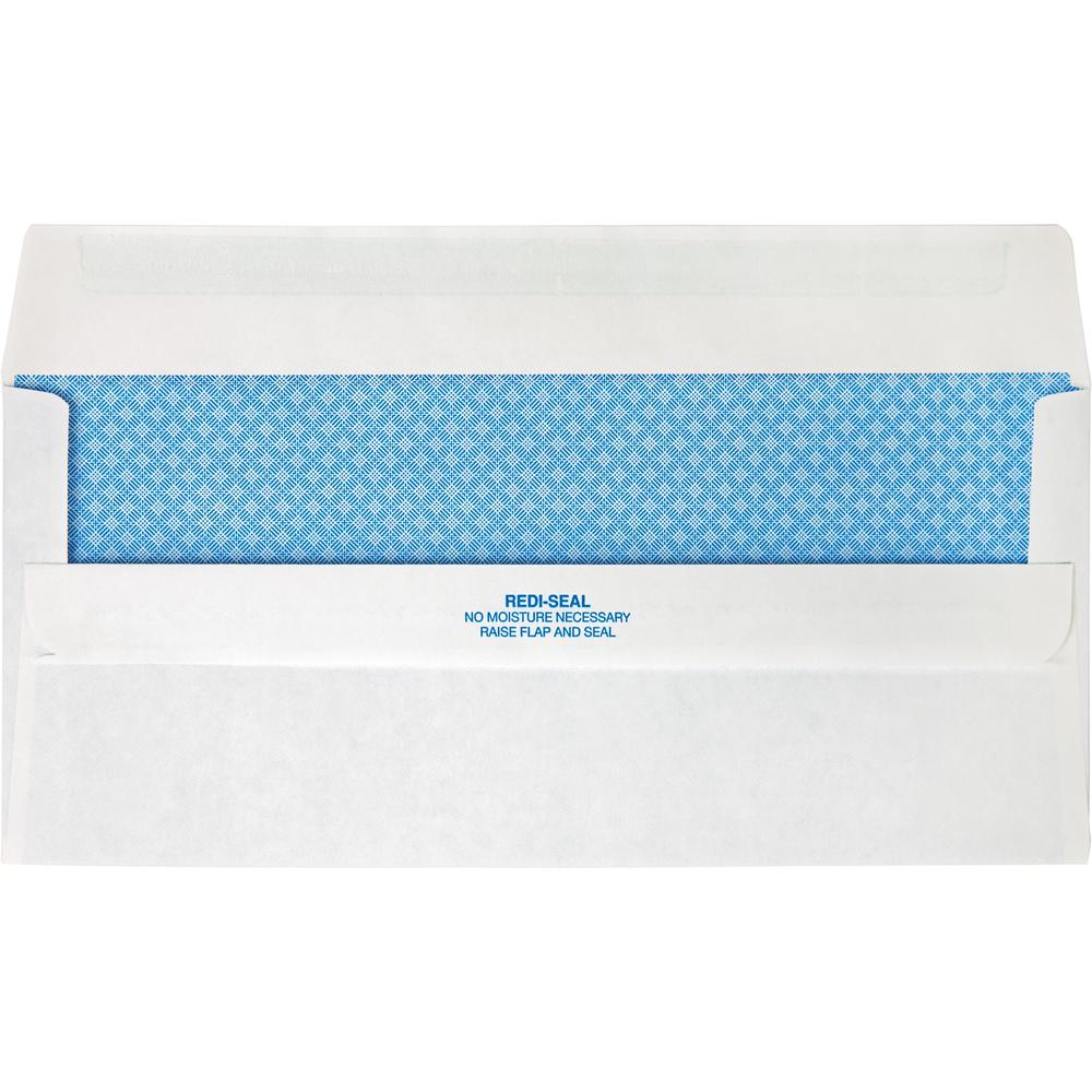 Quality Park No. 10 Single Window Security Tinted Business Envelopes with a Self-Seal Closure - Single Window - #10 - 4 1/8" Width x 9 1/2" Length - 24 lb - Self-sealing - White - Wove - 500 / Box. Picture 3