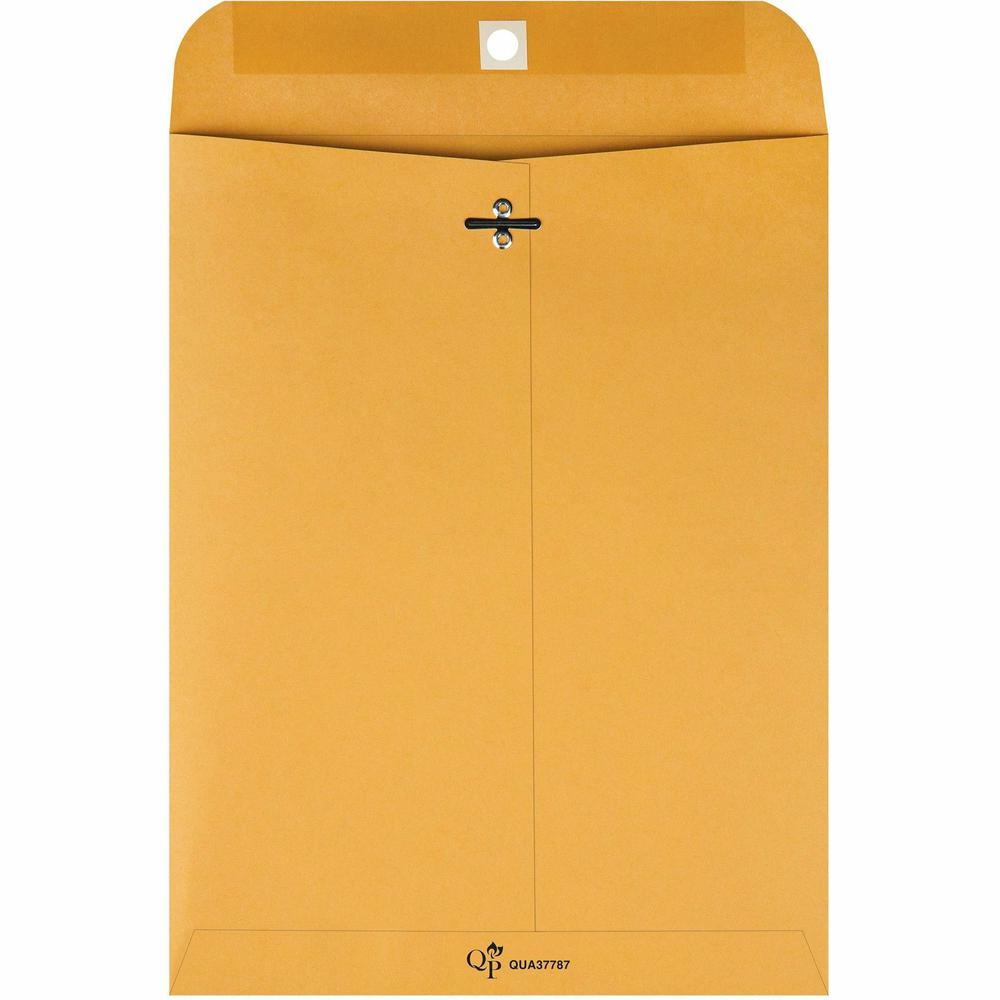 Quality Park 8-3/4 x 11-1/2 Extra Heavy-duty Clasp Envelopes - Clasp - 8 3/4" Width x 11 1/2" Length - 32 lb - Gummed - Cameo - Kraft - 100 / Box. Picture 4