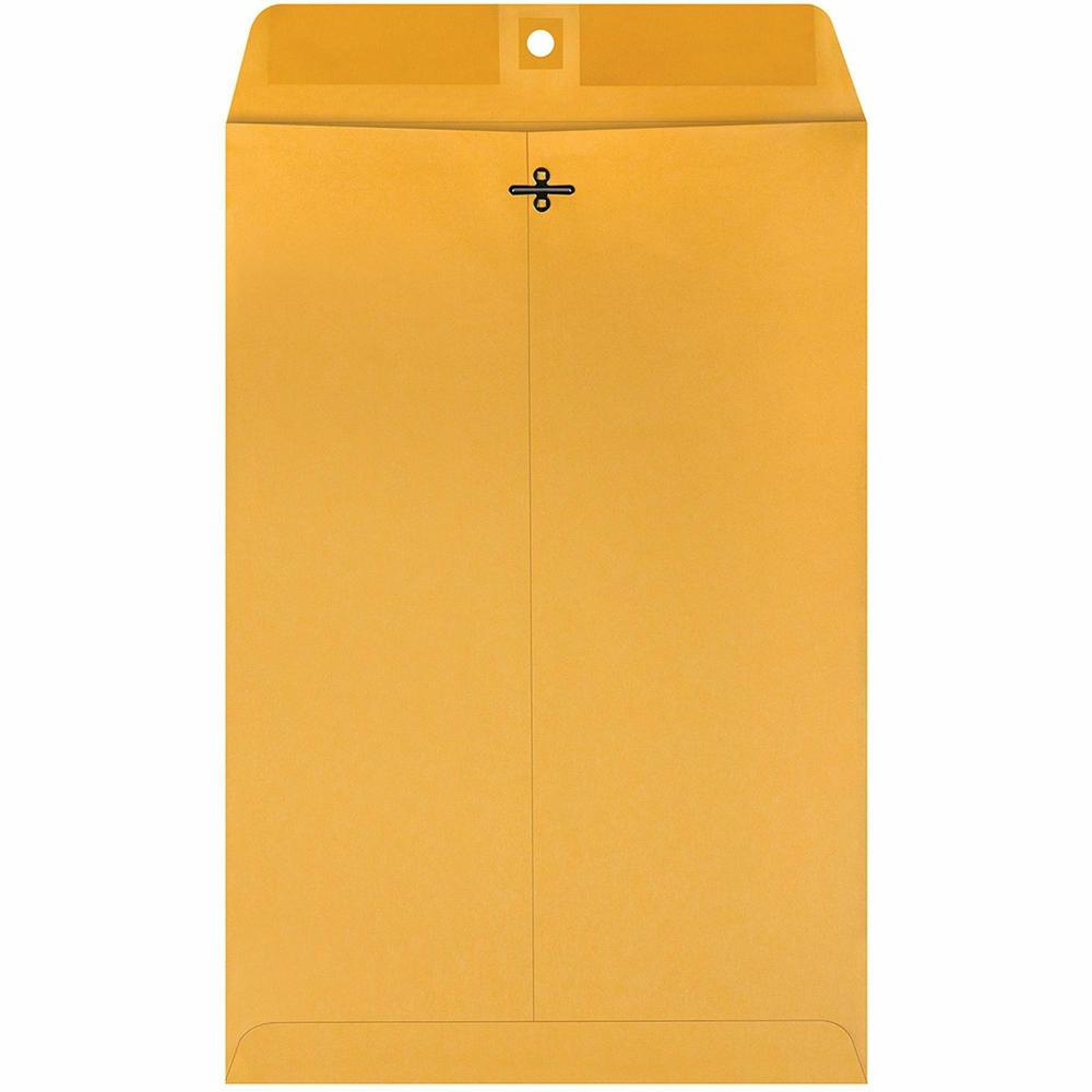 Quality Park 10 x 15 Clasp Envelopes with Deeply Gummed Flaps - Clasp - #98 - 10" Width x 15" Length - 28 lb - Gummed - Kraft - Kraft - 100 / Box. Picture 4