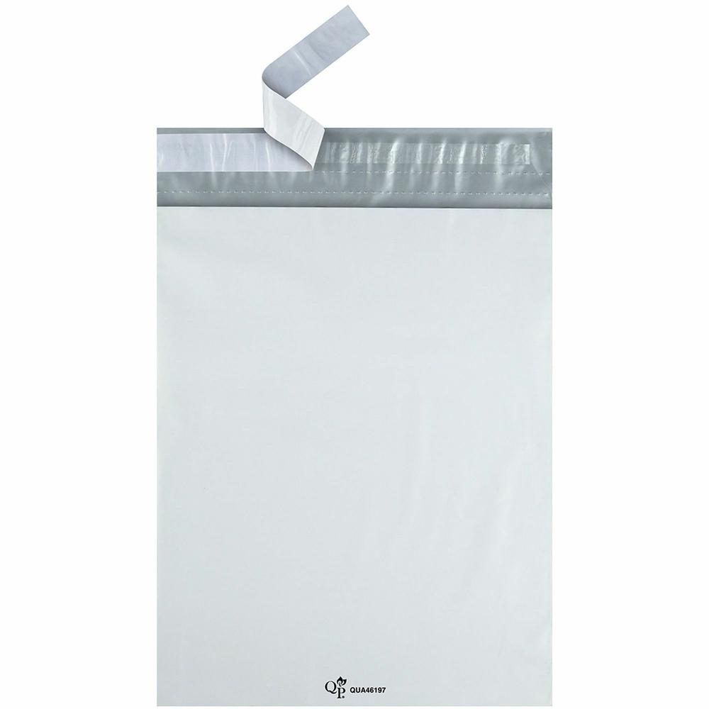 Quality Park 10 x 13 Poly Shipping Mailers with Self-Seal Closure - Catalog - #13 - 10" Width x 13" Length - Self-sealing - White - Polyethylene - 100 / Pack. Picture 4