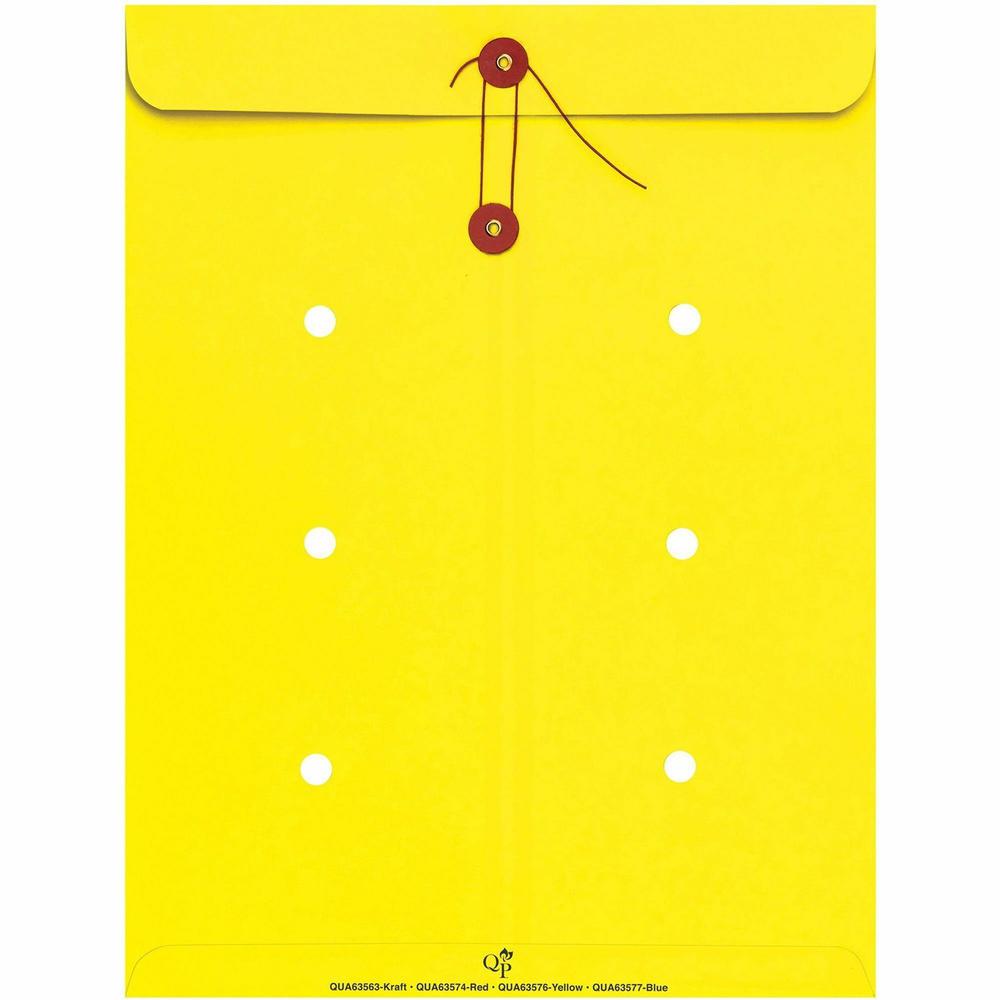 Quality Park 10 x 13 Inter-Departmental Envelopes - Inter-department - 10" Width x 13" Length - 28 lb - String/Button - Yellow - 100 / Box. Picture 4
