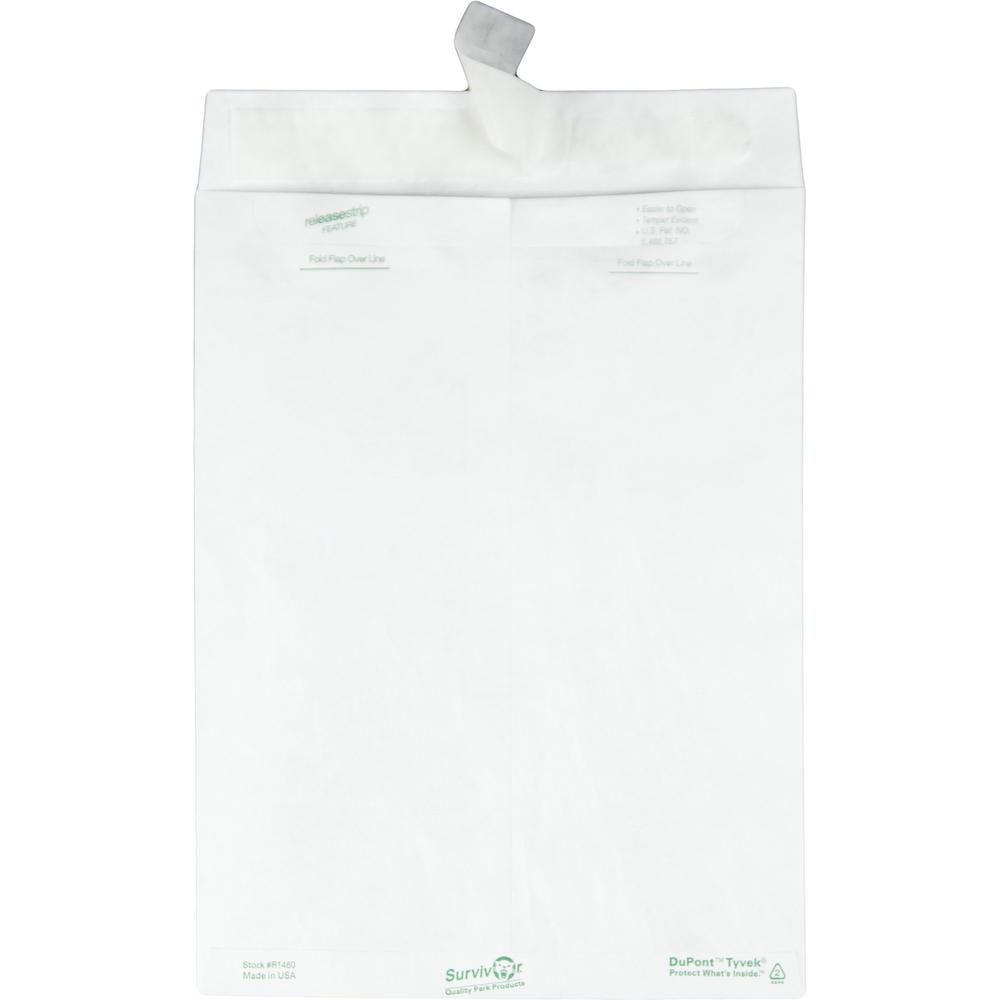 Survivor&reg; 9 x 12 DuPont Tyvek Catalog Mailers with Self-Sealing Closure - Catalog - #10 1/2 - 9" Width x 12" Length - 14 lb - Peel & Seal - White - Tyvek - 100 / Box. Picture 5