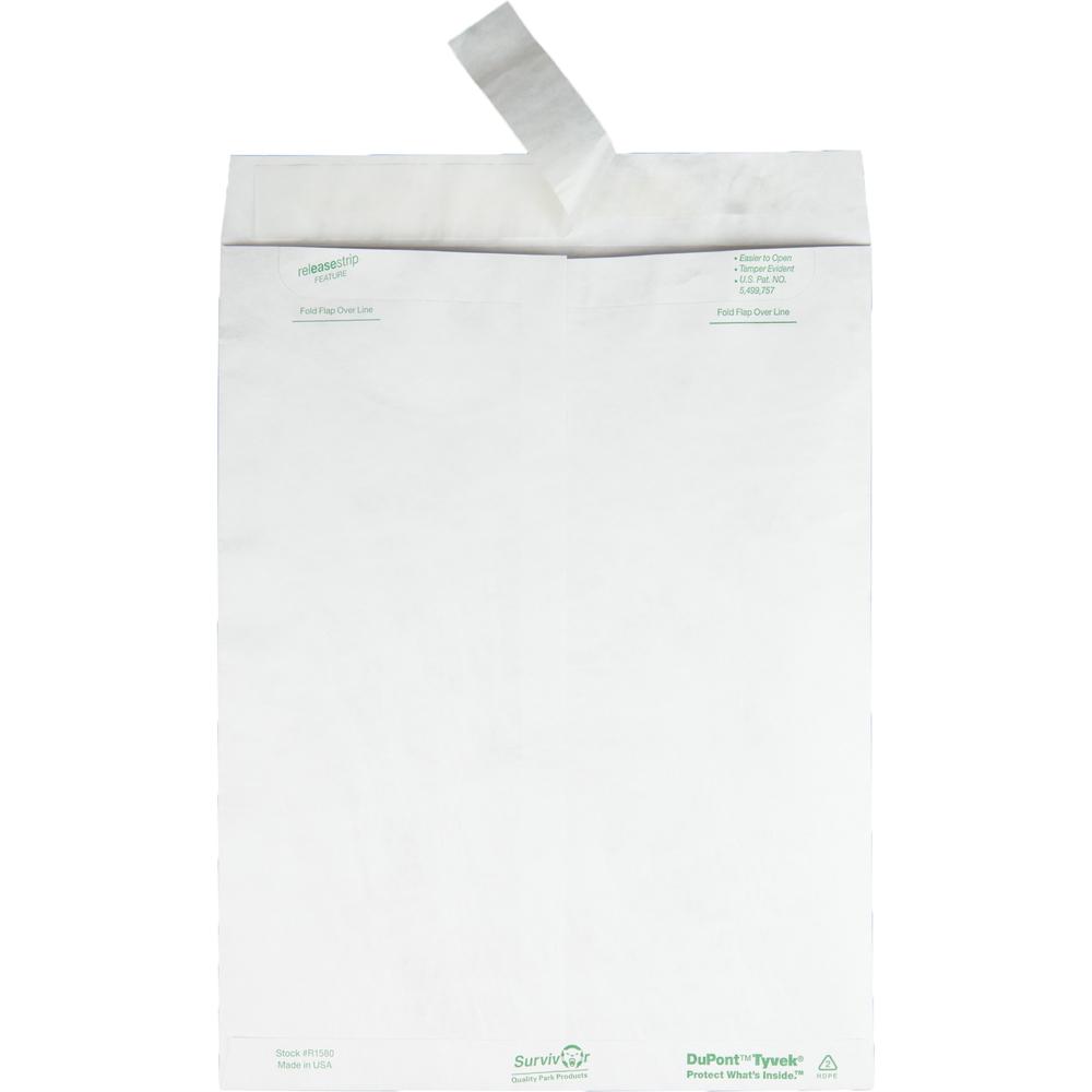 Survivor&reg; 10 x 13 DuPont Tyvek Catalog Mailer with Self-Sealing Closure - Catalog - #13 1/2 - 10" Width x 13" Length - 14 lb - Peel & Seal - White - Tyvek - 100 / Box. Picture 5