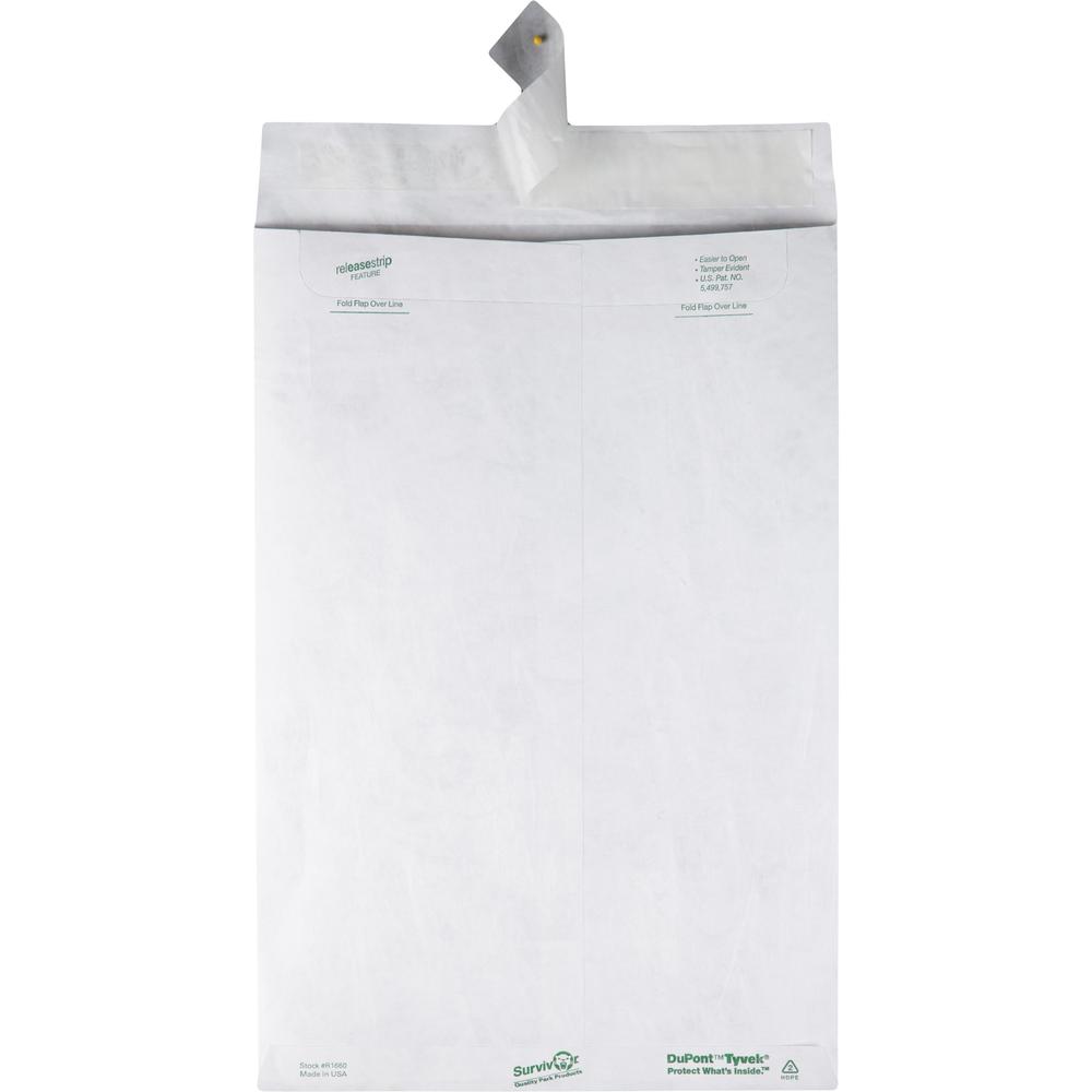 Survivor&reg; 10 x 15 DuPont Tyvek Catalog Mailers - Catalog - 10" Width x 15" Length - 14 lb - Peel & Seal - White - Tyvek - 100 / Box. Picture 2