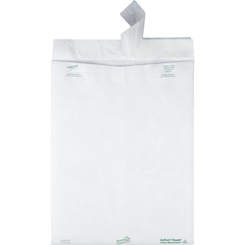 Survivor&reg; 12 x 15-1/2 DuPont Tyvek Catalog Mailers - Catalog - #15 1/2 - 12" Width x 15 1/2" Length - 14 lb - Peel & Seal - White - Tyvek - 100 / Box. Picture 4