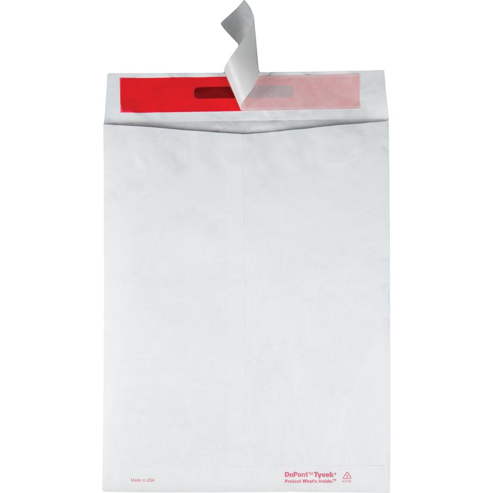 Survivor&reg; 10 x 13 DuPont Tyvek Tamper Indicating Panel Catalog Mailers - Security - 10" Width x 13" Length - 14 lb - Peel & Seal - Tyvek - 100 / Box - White. Picture 5