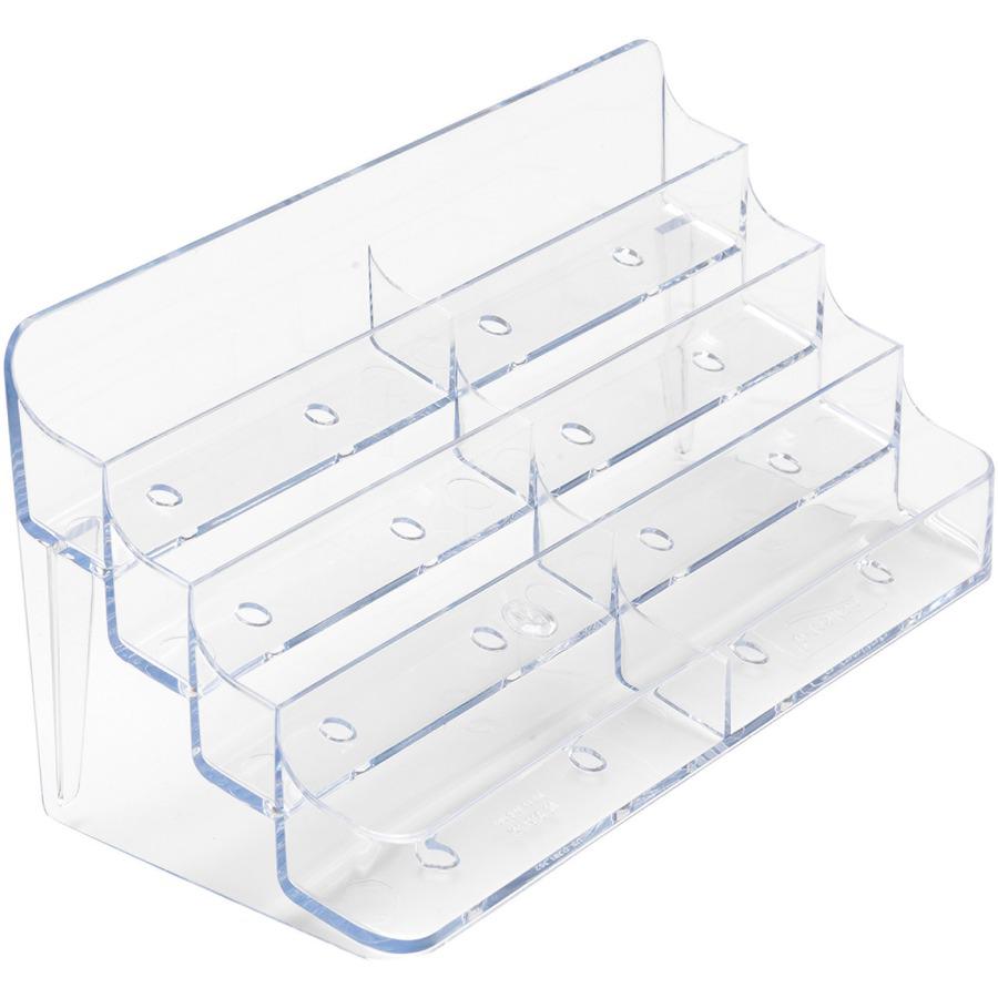 Deflecto Business Card Holder - 0.4" x 7.9" x 3.5" x - Acrylic - 1 Each - Clear. Picture 11