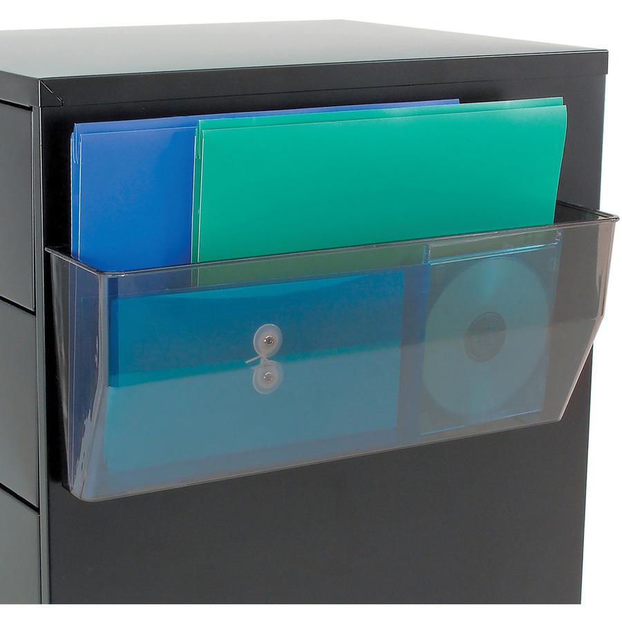 Deflecto Magnetic DocuPocket - 1 Compartment(s) - 6.4" Height x 15" Width x 3" Depth - Smoke - Plastic - 1 Each. Picture 4